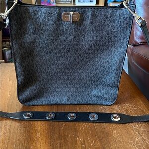 Michael Kors Black Signature MK Crossbody Messenger Bag
